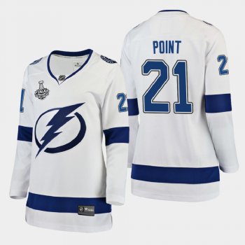 Women's Tampa Bay Lightning Brayden Point #21 2020 Stanley Cup Final Away Breakaway Player Jersey - White