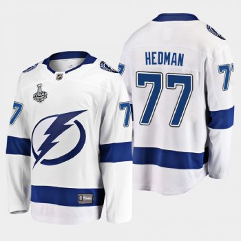 Men's Tampa Bay Lightning Victor Hedman #77 2020 Stanley Cup Final Away Breakaway Player White Jersey