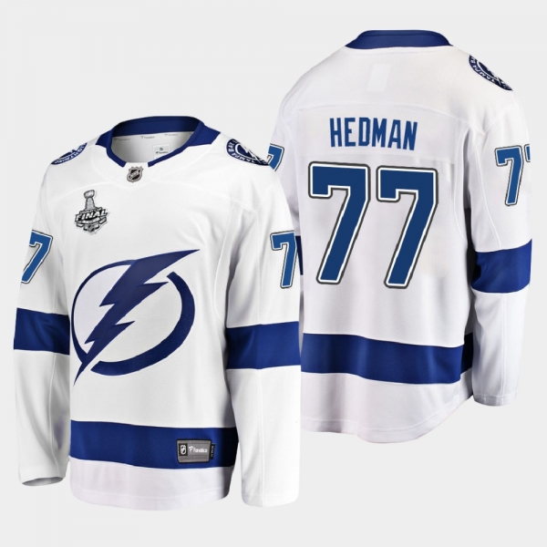 Men's Tampa Bay Lightning Victor Hedman #77 2020 Stanley Cup Final Away Breakaway Player White Jersey