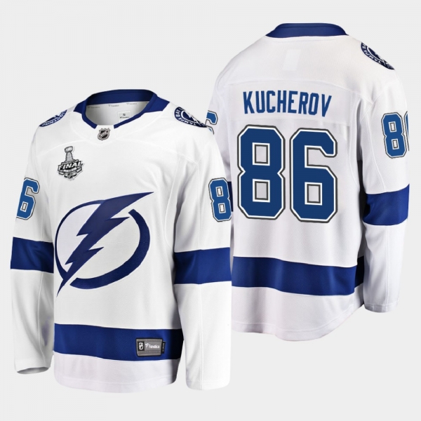 Men's Tampa Bay Lightning Nikita Kucherov #86 2020 Stanley Cup Final Away Breakaway Player White Jersey