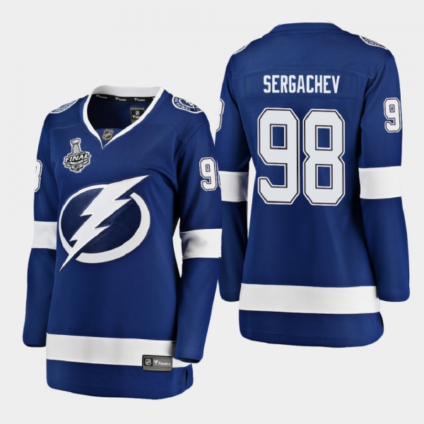 Women's Tampa Bay Lightning Mikhail Sergachev #98 2020 Stanley Cup Final Home Breakaway Player Jersey - Blue