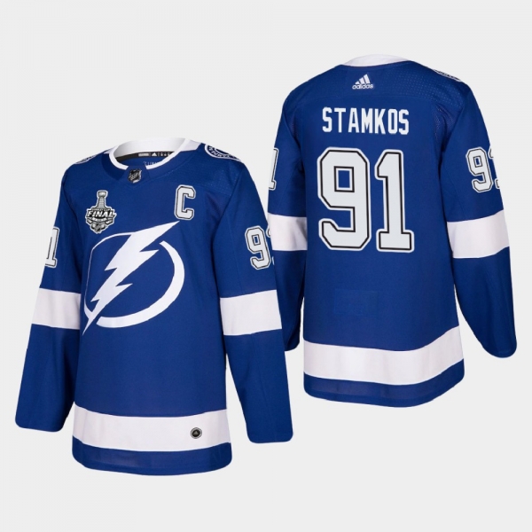 Tampa Bay Lightning Steven Stamkos #91 2020 Stanley Cup Final Blue Authentic Patch Jersey