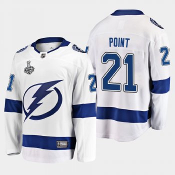 Men's Tampa Bay Lightning Brayden Point #21 2020 Stanley Cup Final Away Breakaway Player White Jersey