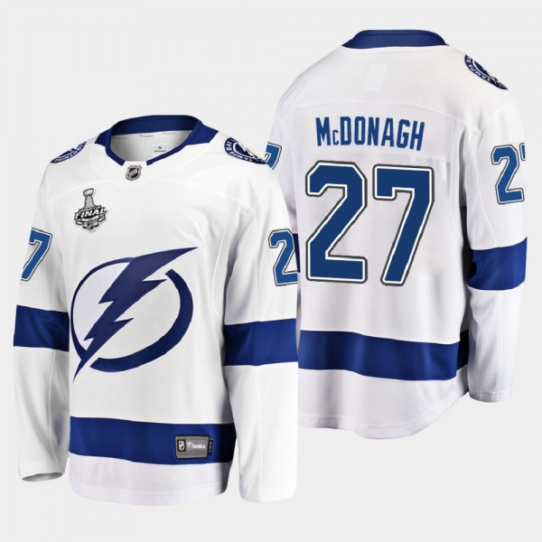 Men's Tampa Bay Lightning Ryan McDonagh #27 2020 Stanley Cup Final Away Breakaway Player White Jersey