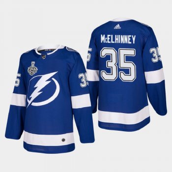 Tampa Bay Lightning Curtis McElhinney #35 2020 Stanley Cup Final Blue Authentic Patch Jersey