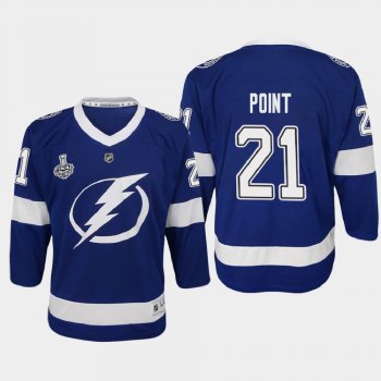 Youth Tampa Bay Lightning Brayden Point #21 2020 Stanley Cup Final Home Replica Player Jersey Blue