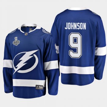 Men's Tampa Bay Lightning Tyler Johnson #9 2020 Stanley Cup Final Home Breakaway Player Blue Jersey