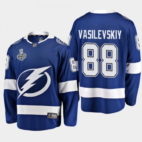 Men's Tampa Bay Lightning Andrei Vasilevskiy #88 2020 Stanley Cup Final Home Breakaway Player Blue Jersey