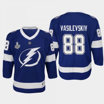 Youth Tampa Bay Lightning Andrei Vasilevskiy #88 2020 Stanley Cup Final Home Replica Player Jersey Blue