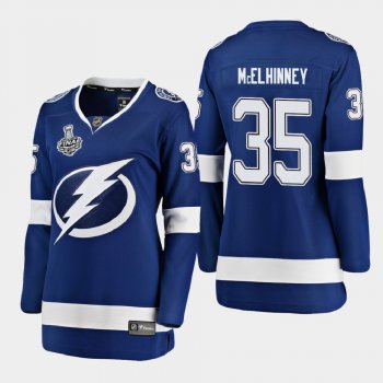 Women's Tampa Bay Lightning Curtis McElhinney #35 2020 Stanley Cup Final Home Breakaway Player Jersey - Blue