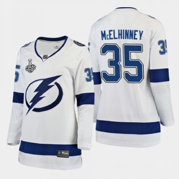 Women's Tampa Bay Lightning Curtis McElhinney #35 2020 Stanley Cup Final Away Breakaway Player Jersey - White