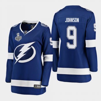 Women's Tampa Bay Lightning Tyler Johnson #9 2020 Stanley Cup Final Home Breakaway Player Jersey - Blue