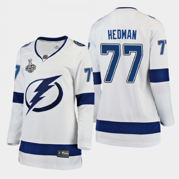 Women's Tampa Bay Lightning Victor Hedman #77 2020 Stanley Cup Final Away Breakaway Player Jersey - White