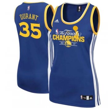 Women NBA Golden State Warriors Kevin Durant 2017 Women NBA Finals Champions Road Royal Dress Jersey