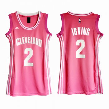 Women NBA Cleveland Cavaliers 2 Kyrie Irving Pink Dress Jersey