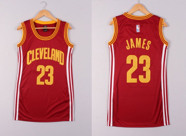 Women 2014 2015 NBA Cleveland Cavaliers 23 Lebron James Red Dress Jerseys