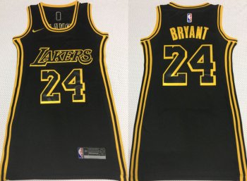 Women Lakers 24 Kobe Bryant Black Nike Swingman Jersey