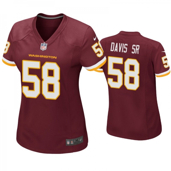 Women's Washington Football Team Thomas Davis Sr Game Jersey Burgundy