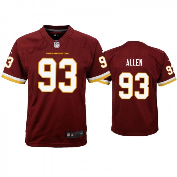 Youth Washington Football Team Jonathan Allen Game Jersey Burgundy