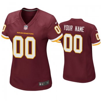 Women's Washington Football Team Custom Game Jersey Burgundy