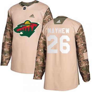 Youth Adidas Minnesota Wild Gerald Mayhew Camo Ized Veterans Day Practice Jersey - Authentic