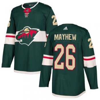 Youth Adidas Minnesota Wild Gerald Mayhew Green Ized Home Jersey - Authentic