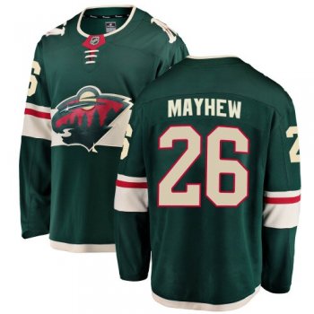 Youth Fanatics Branded Minnesota Wild Gerald Mayhew Green Ized Home Jersey - Breakaway