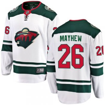 Youth Fanatics Branded Minnesota Wild Gerald Mayhew White Ized Away Jersey - Breakaway