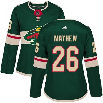 Women's Adidas Minnesota Wild Gerald Mayhew Green Ized Home Jersey - Authentic