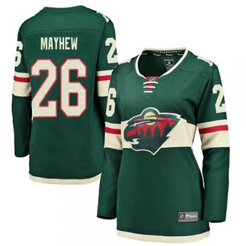 Women's Fanatics Branded Minnesota Wild Gerald Mayhew Green Ized Home Jersey - Breakaway