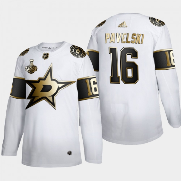 Men's Dallas Stars Joe Pavelski #16 2020 Stanley Cup Final Gold Limited White Jersey