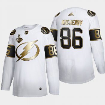 Men's Tampa Bay Lightning Nikita Kucherov #86 2020 Stanley Cup Final Gold Limited White Jersey