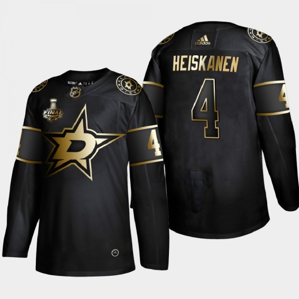 Men's Dallas Stars Miro Heiskanen #4 2020 Stanley Cup Final Gold Limited Black Jersey