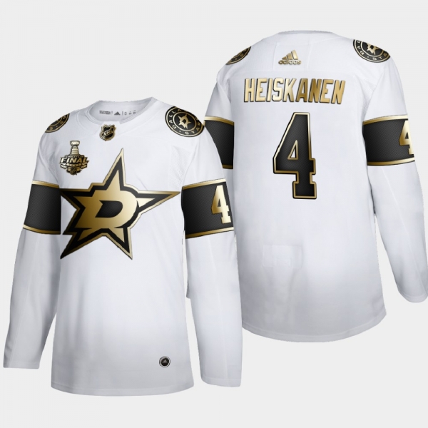 Men's Dallas Stars Miro Heiskanen #4 2020 Stanley Cup Final Gold Limited White Jersey