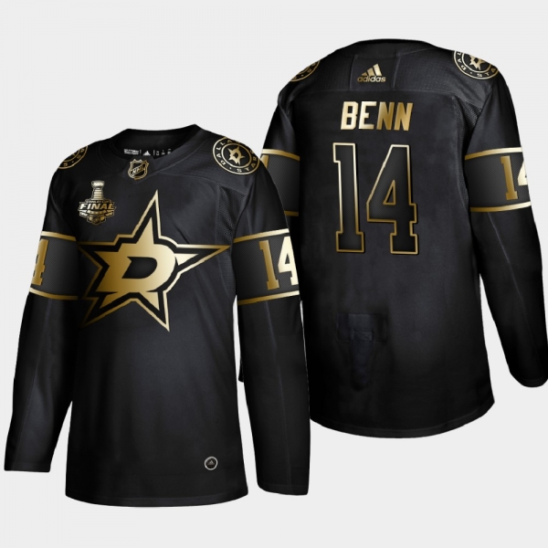 Men's Dallas Stars Jamie Benn #14 2020 Stanley Cup Final Gold Limited Black Jersey