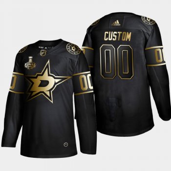 Men's Dallas Stars Custom #00 2020 Stanley Cup Final Gold Limited Black Jersey