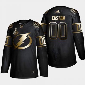 Men's Tampa Bay Lightning Custom #00 2020 Stanley Cup Final Gold Limited Black Jersey