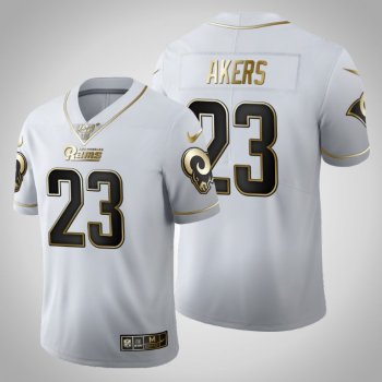 Los Angeles Rams #23 Cam Akers Jersey 2020 NFL Draft White Golden Edition - Men's