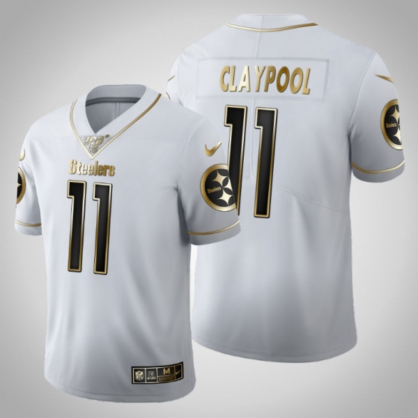 Pittsburgh Steelers #11 Chase Claypool Jersey 2020 NFL Draft White Golden Edition - Men's