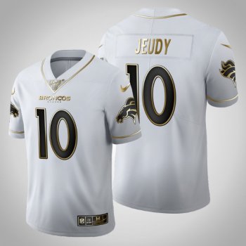 Denver Broncos #10 Jerry Jeudy Jersey 2020 NFL Draft White Golden Edition - Men's