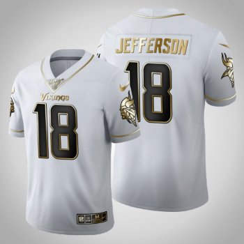 Minnesota Vikings #18 Justin Jefferson Jersey 2020 NFL Draft White Golden Edition - Men's