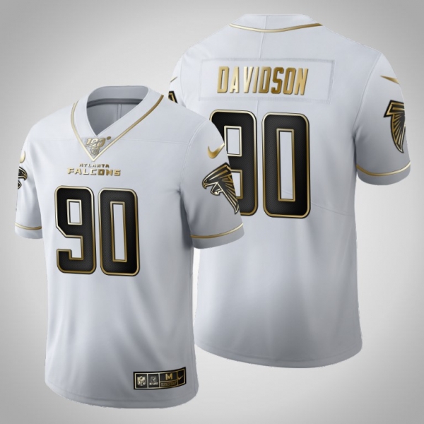 Atlanta Falcons #90 Marlon Davidson Jersey 2020 NFL Draft White Golden Edition - Men's