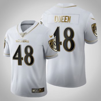 Baltimore Ravens #48 Patrick Queen Jersey 2020 NFL Draft White Golden Edition - Men's