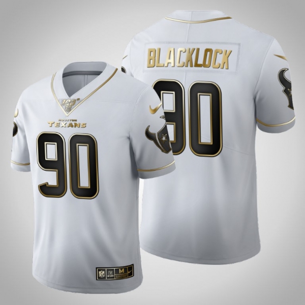 Houston Texans #90 Ross Blacklock Jersey 2020 NFL Draft White Golden Edition - Men's