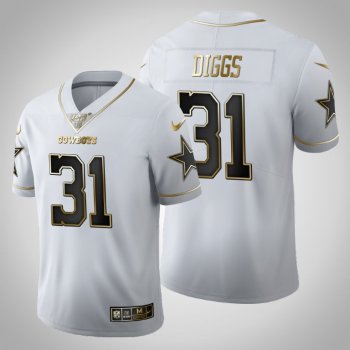 Dallas Cowboys #31 Trevon Diggs Jersey 2020 NFL Draft White Golden Edition - Men's