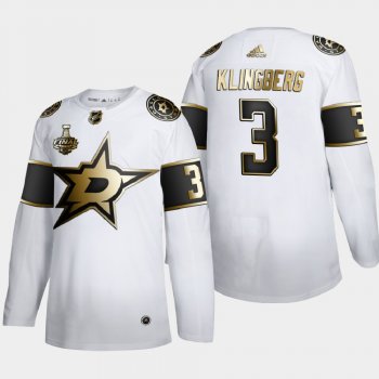 Men's Dallas Stars John Klingberg #3 2020 Stanley Cup Final Gold Limited White Jersey