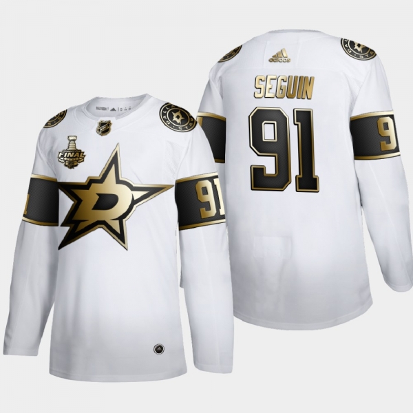 Men's Dallas Stars Tyler Seguin #91 2020 Stanley Cup Final Gold Limited White Jersey