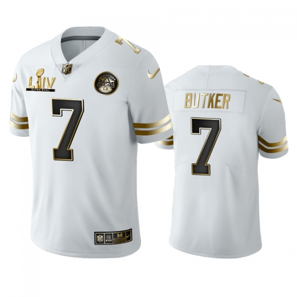 Harrison Butker Chiefs White Super Bowl LIV Golden Edition Jersey