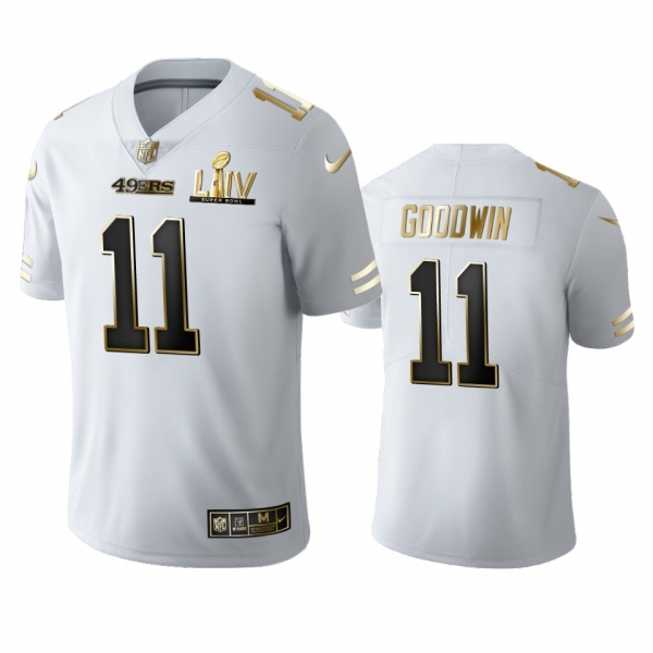 Marquise Goodwin 49ers White Super Bowl LIV Golden Edition Jersey