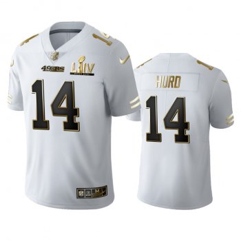 Jalen Hurd 49ers White Super Bowl LIV Golden Edition Jersey